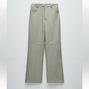 NWOT ZARA FAUX LEATHER STRAIGHT LEG PANTS
